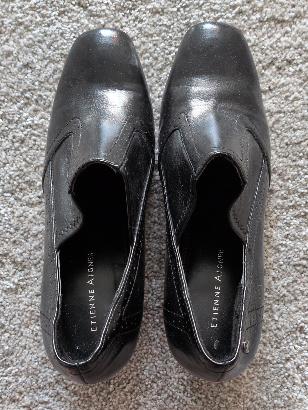 NWOT Etienne Aigner Black Leather Heeled Booties Size 9M
